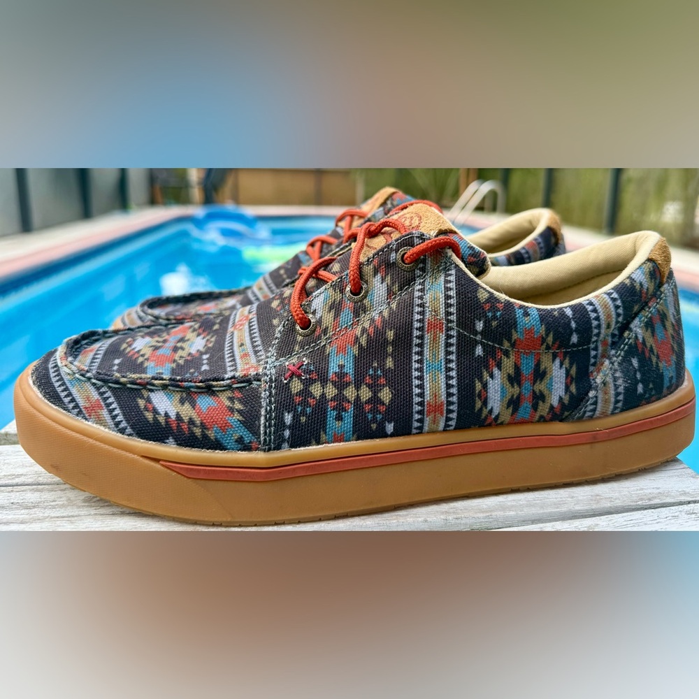 Twisted X Hooey Lace Up Aztec Pattern Mens Size 11M